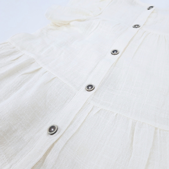 Jessica Simpson Girls Cream Cotton Ruffle Sleeve Top Blouse size 5/6 NWT - Picture 7 of 9